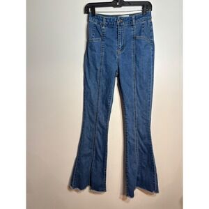 Vanilla Star Womens Jeans Flare Leg‎ High Rise Blue Denim Size 7